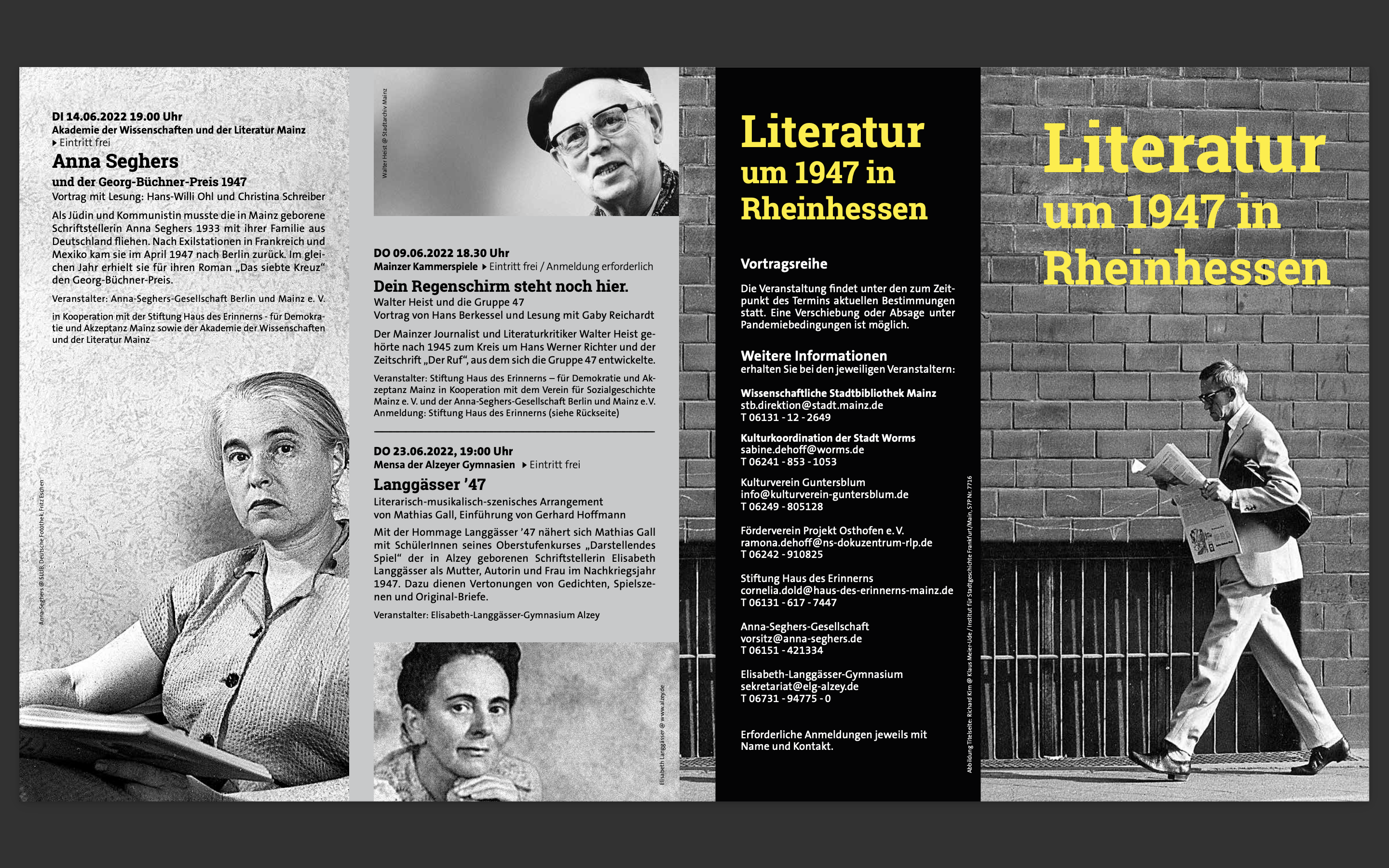 Hinweis auf die Vortragsreihe zur Literatur um 1947 in Rheinhessen