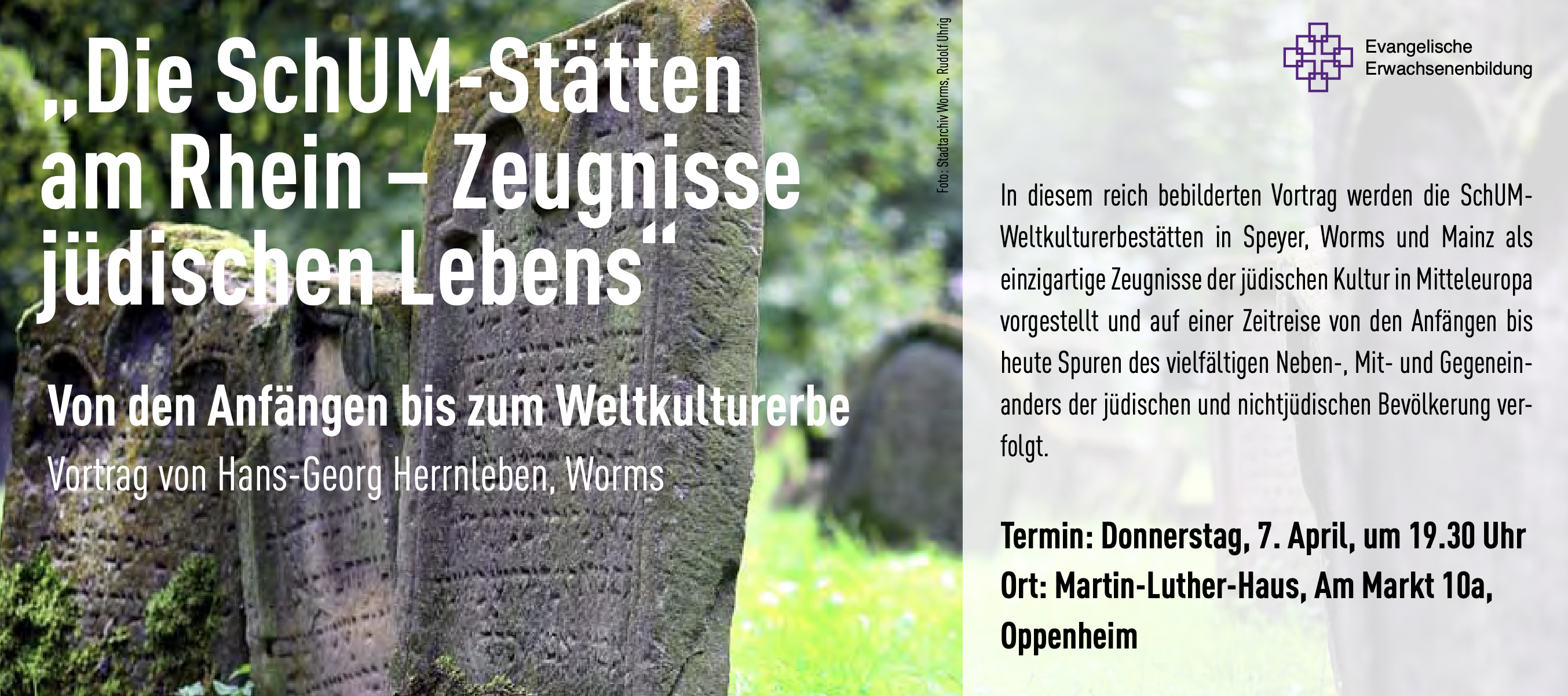Vortrag zu den SchUM-Stätten am Rhein am 07. April in Oppenheim
