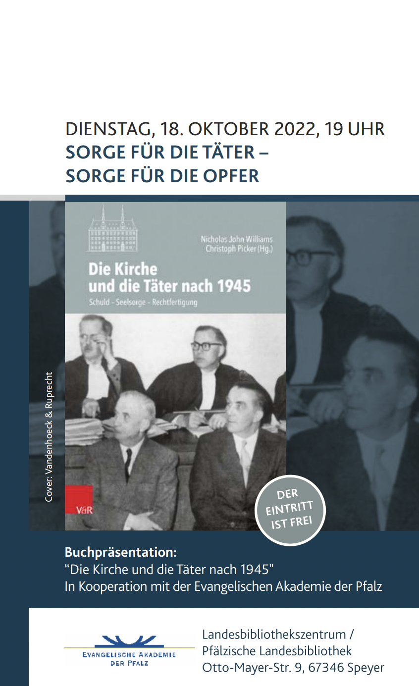 Die Kirche und die Täter nach 1945 – Buchvorstellung am 18. Oktober 2022